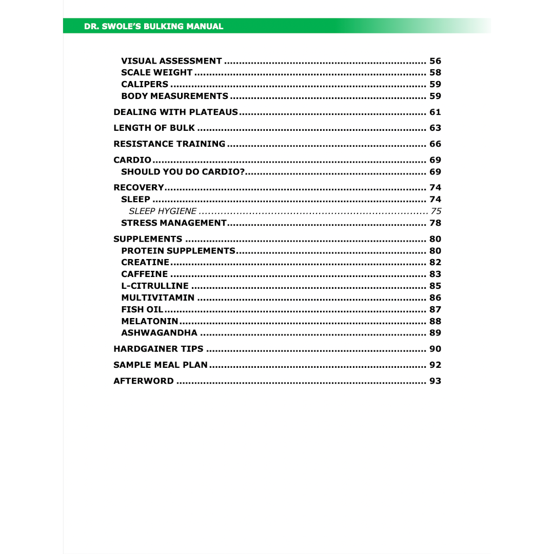 Dr. Swole's Bulking Manual